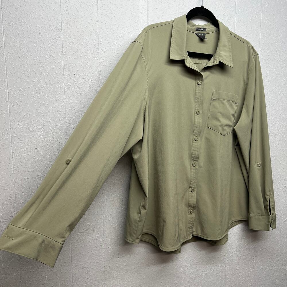 Eddie Bauer Button Front Womens Shirt 2XL Lightweight Outdoor Hiking Fishing - Picture 5 of 11